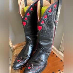 The OLD GRINGO Inlay HEARTS Vtg Cowboy Western Boots all Leather 9B